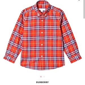 Burberry Kids Fred collared shirt 2T orange worn once!